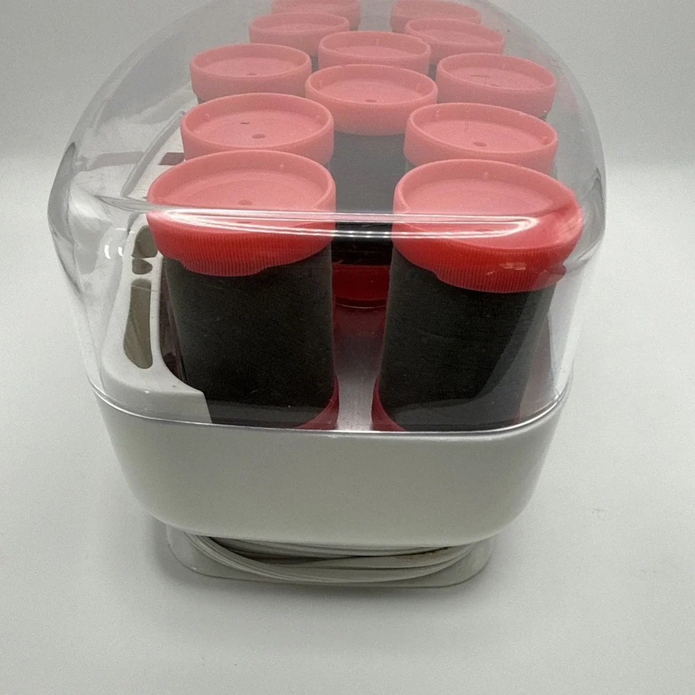 Conair More Big Curls Pink 12 Jumbo Hot Rollers  11 Pins 6 Clips Heat Reservoir